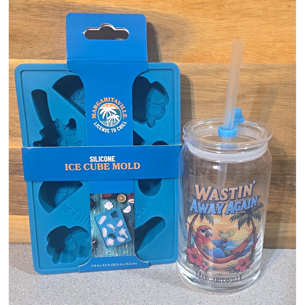 Jimmy Buffet Margaritaville License to Chill Silicone Ice Cube Mold And Tumbler